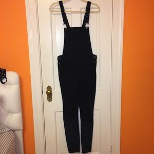 Black Skinny Jean Overalls